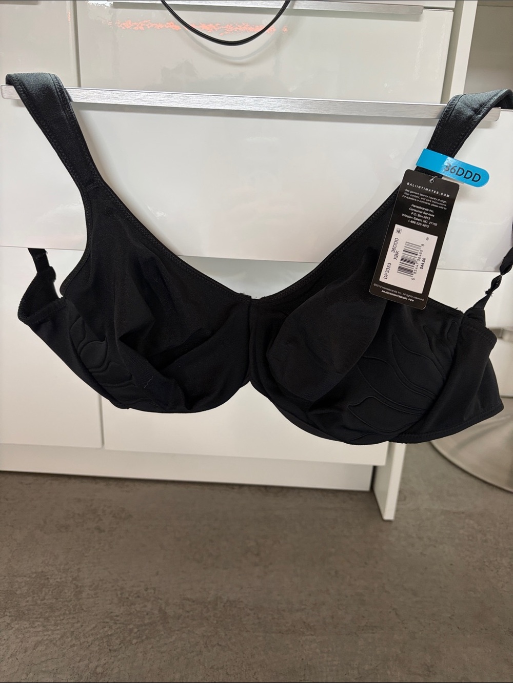 Bali Black Lift Comfort Bra with Hook Back